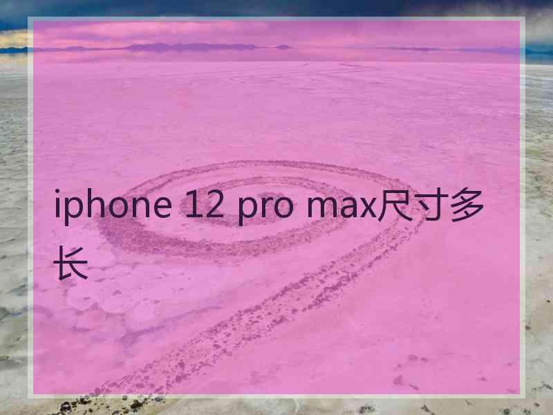 iphone 12 pro max尺寸多长