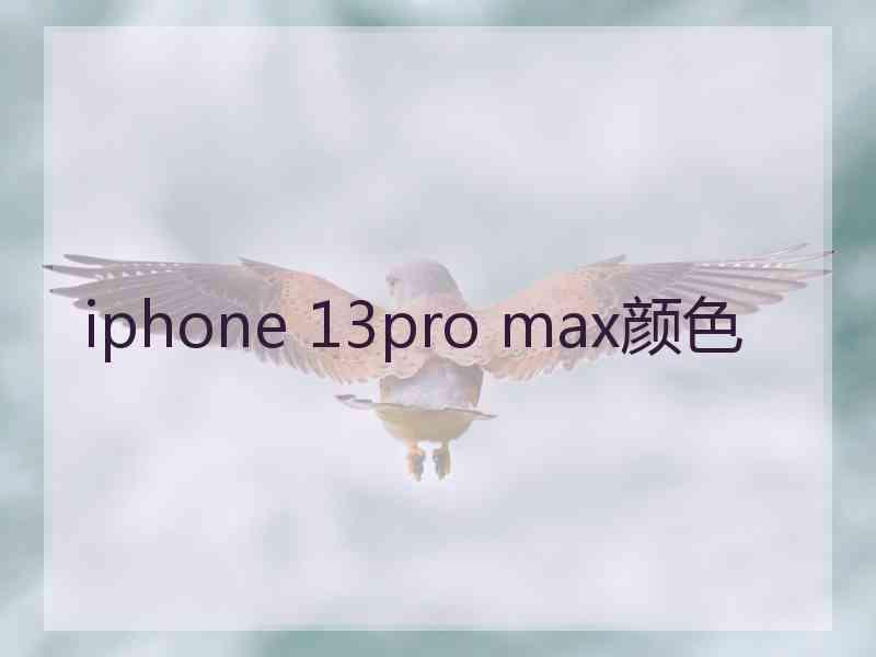 iphone 13pro max颜色