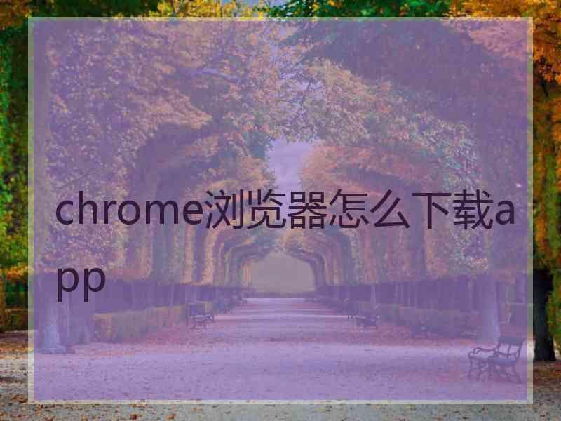 chrome浏览器怎么下载app