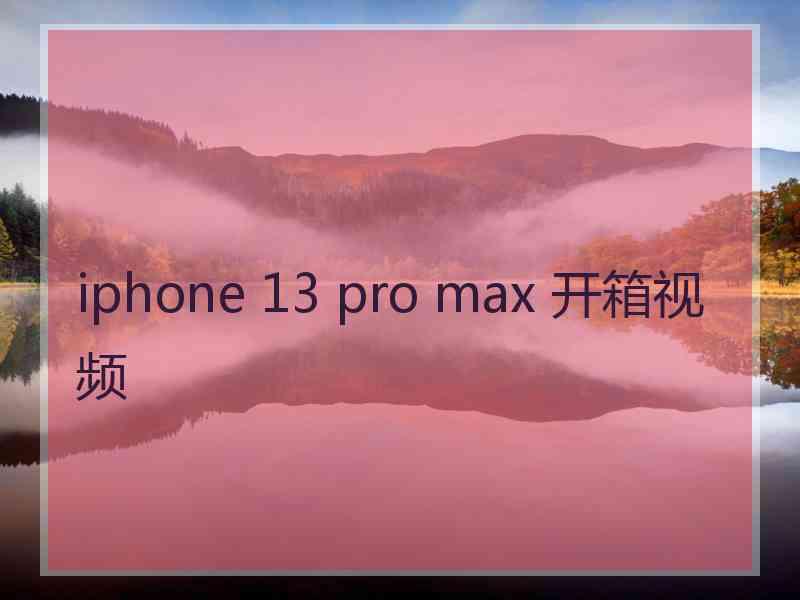 iphone 13 pro max 开箱视频