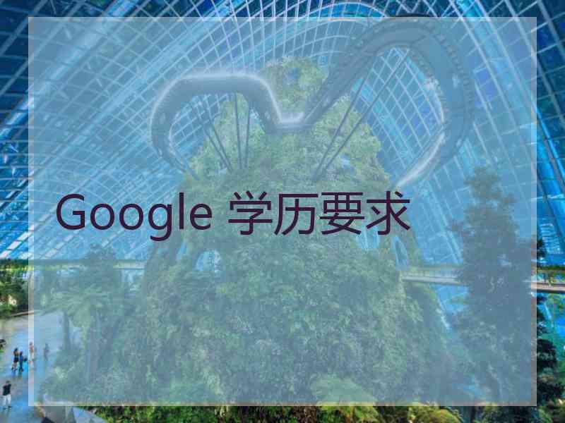 Google 学历要求