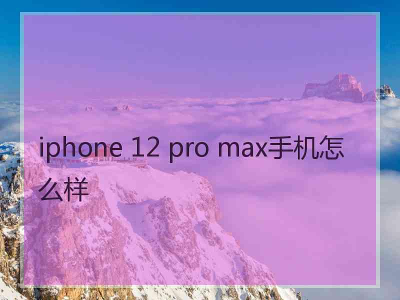 iphone 12 pro max手机怎么样