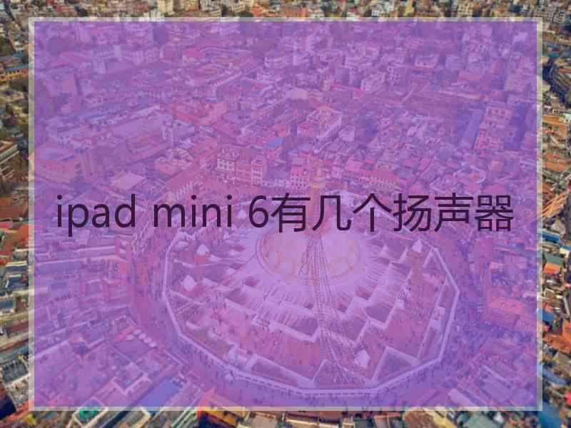 ipad mini 6有几个扬声器