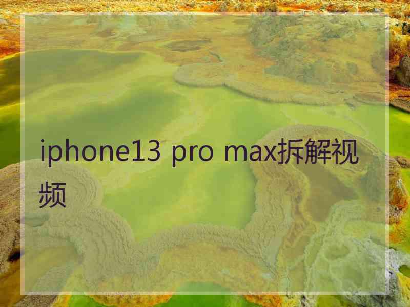 iphone13 pro max拆解视频