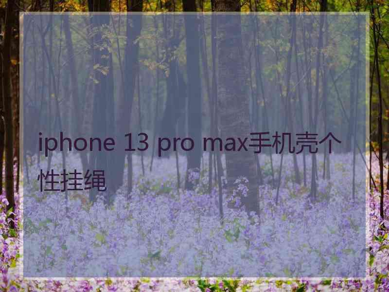 iphone 13 pro max手机壳个性挂绳