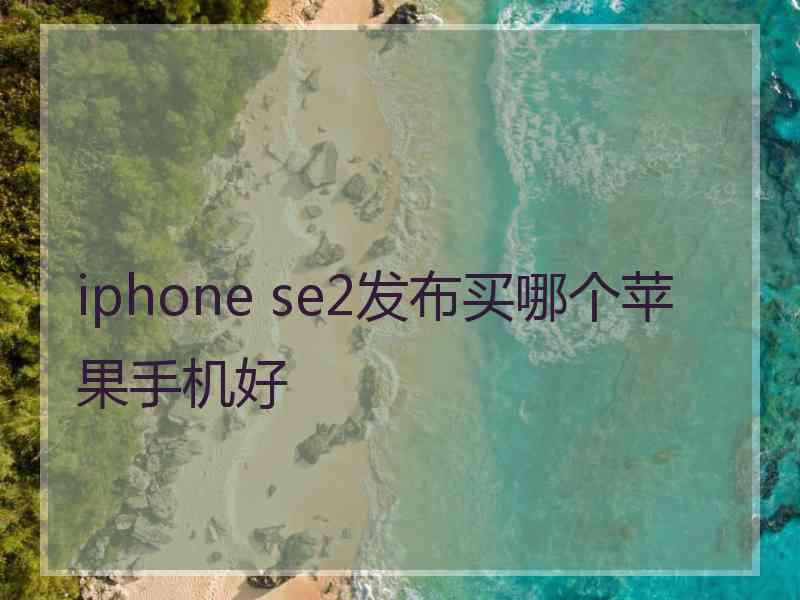 iphone se2发布买哪个苹果手机好