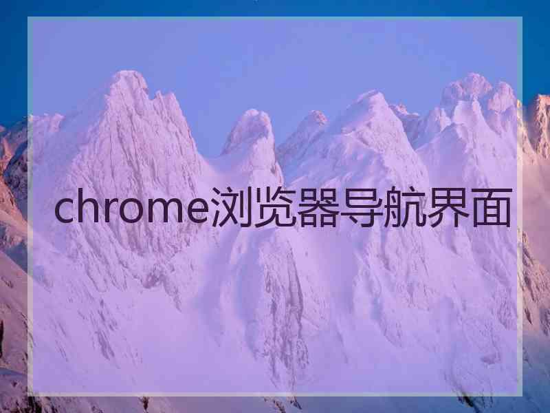 chrome浏览器导航界面