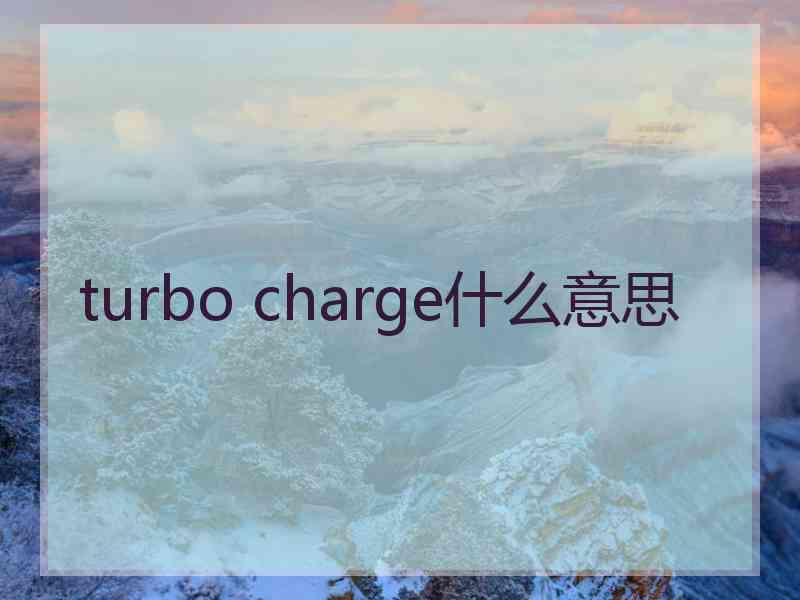 turbo charge什么意思