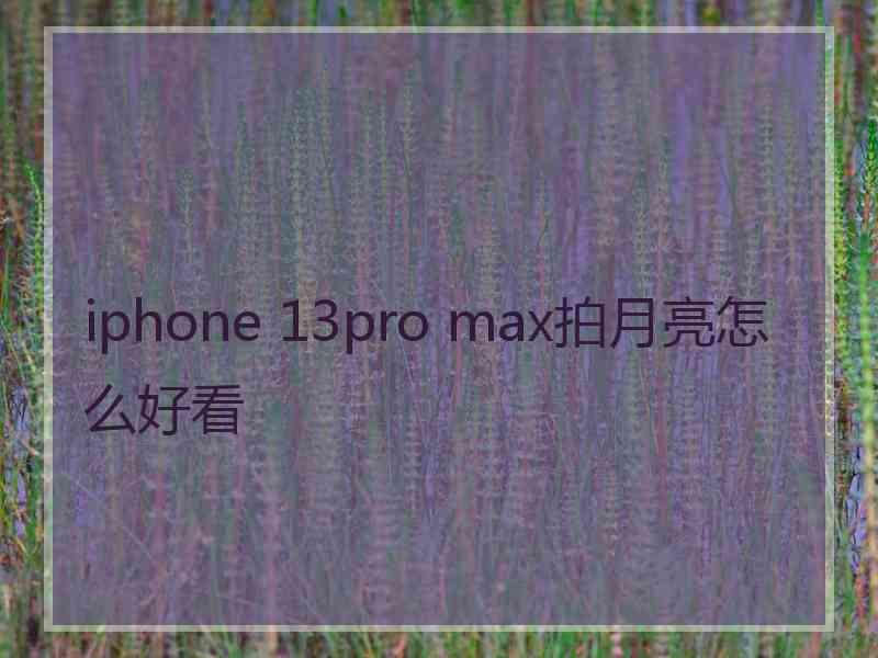 iphone 13pro max拍月亮怎么好看