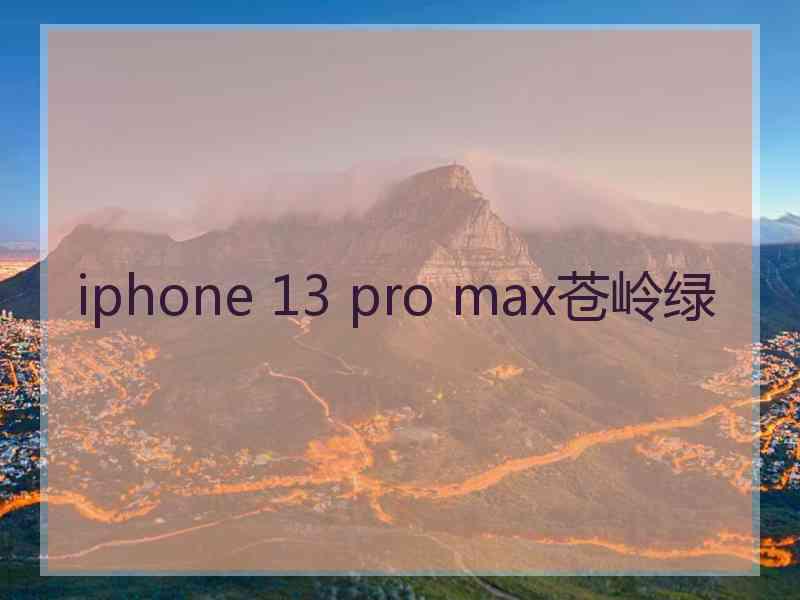 iphone 13 pro max苍岭绿