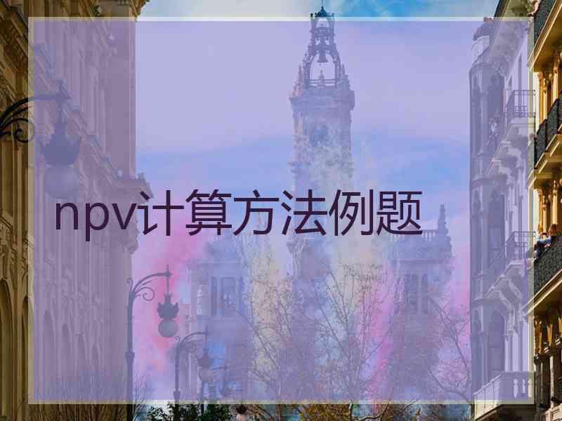 npv计算方法例题