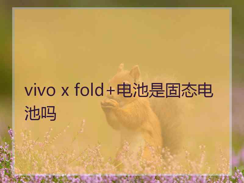 vivo x fold+电池是固态电池吗