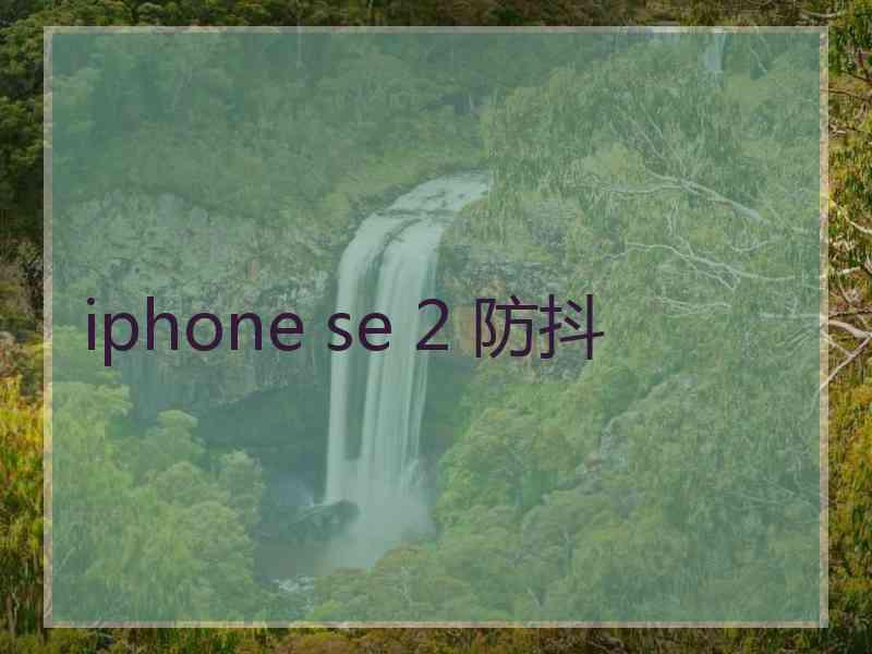 iphone se 2 防抖