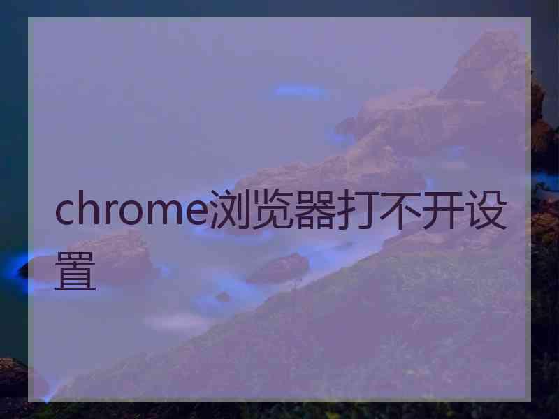 chrome浏览器打不开设置