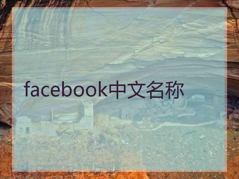 facebook中文名称