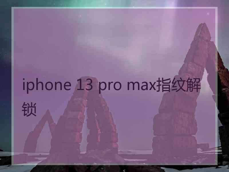 iphone 13 pro max指纹解锁