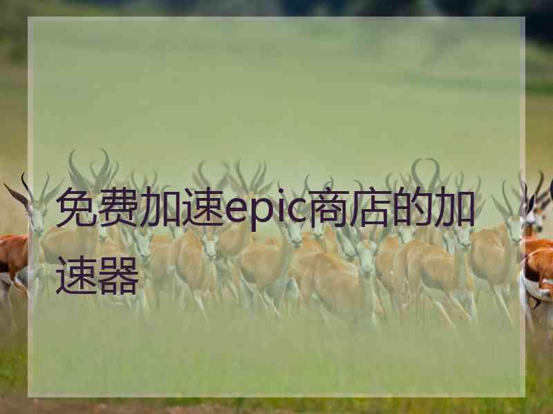 免费加速epic商店的加速器