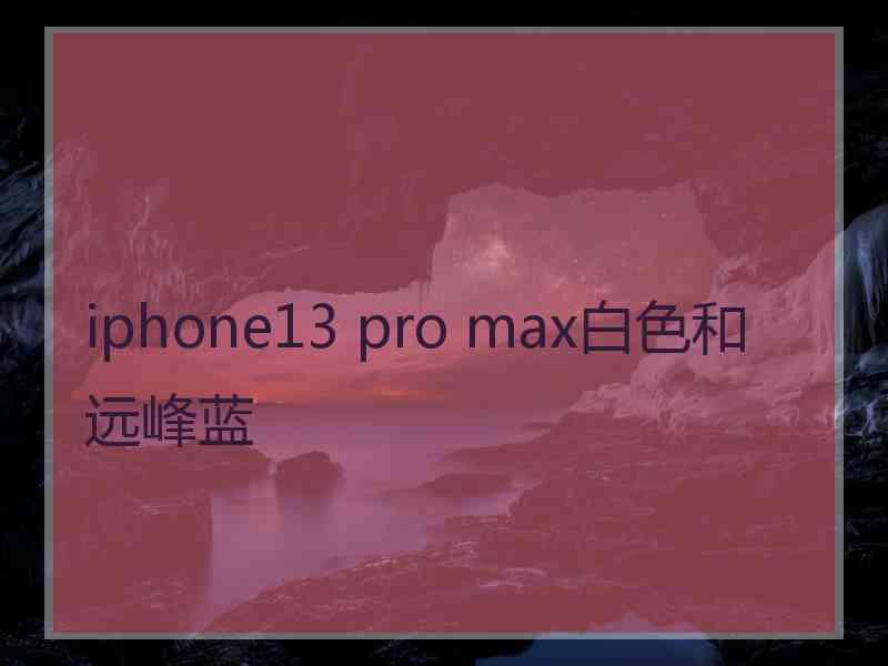 iphone13 pro max白色和远峰蓝