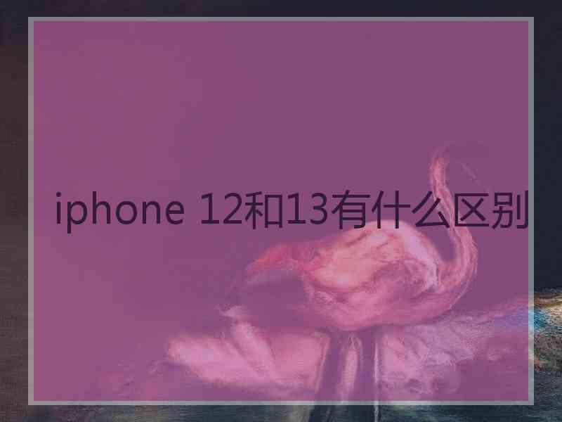 iphone 12和13有什么区别