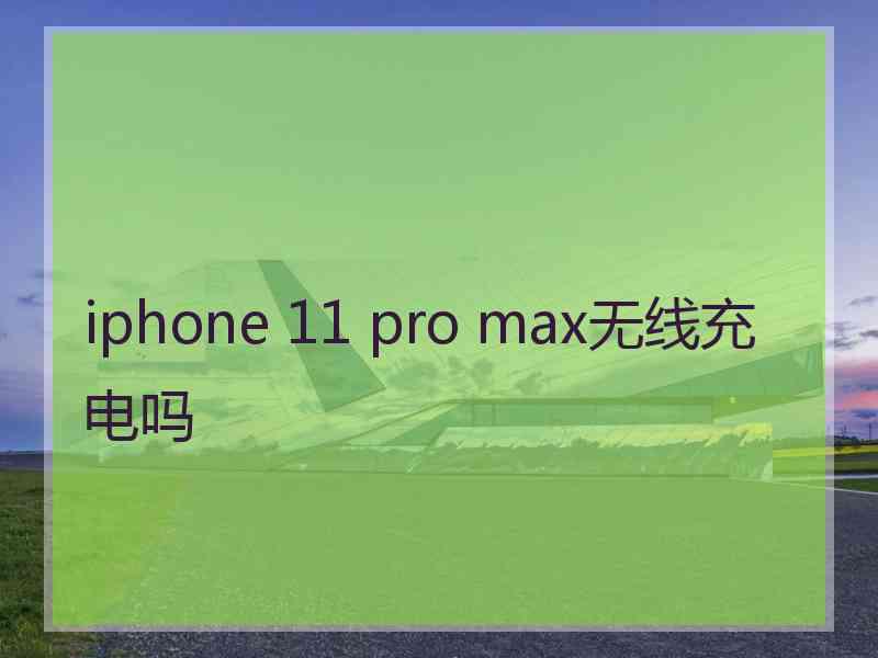 iphone 11 pro max无线充电吗