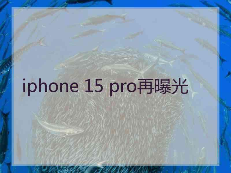 iphone 15 pro再曝光