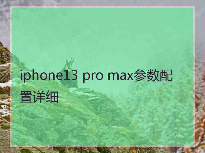 iphone13 pro max参数配置详细