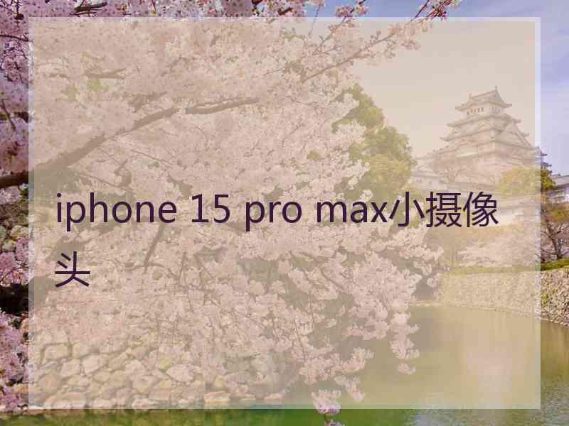 iphone 15 pro max小摄像头