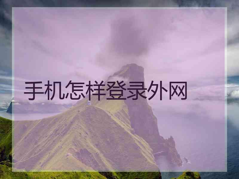 手机怎样登录外网