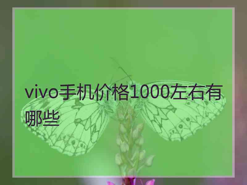 vivo手机价格1000左右有哪些