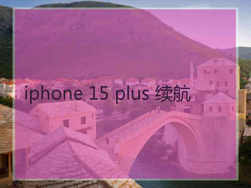 iphone 15 plus 续航