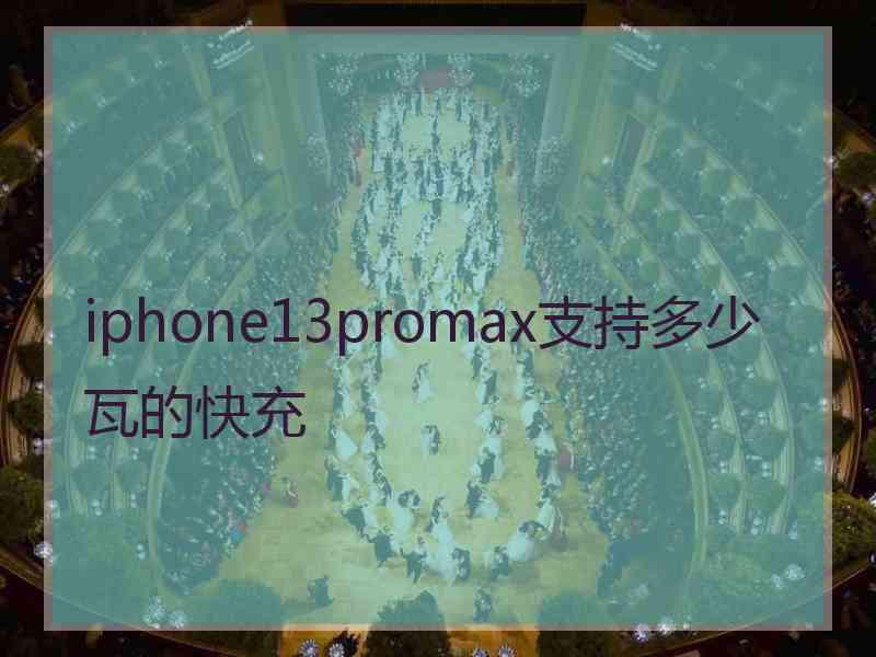 iphone13promax支持多少瓦的快充