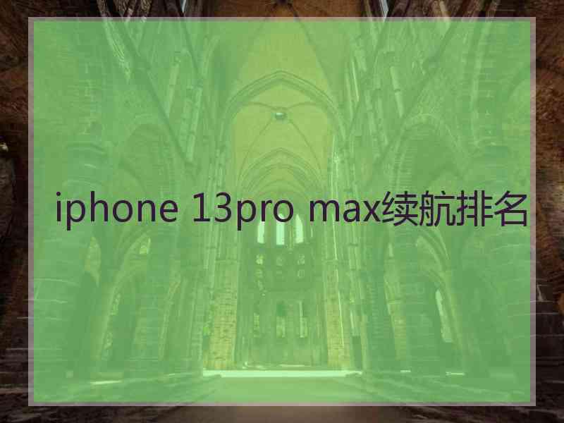 iphone 13pro max续航排名