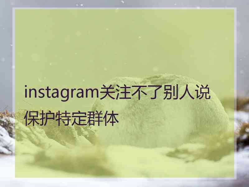 instagram关注不了别人说保护特定群体