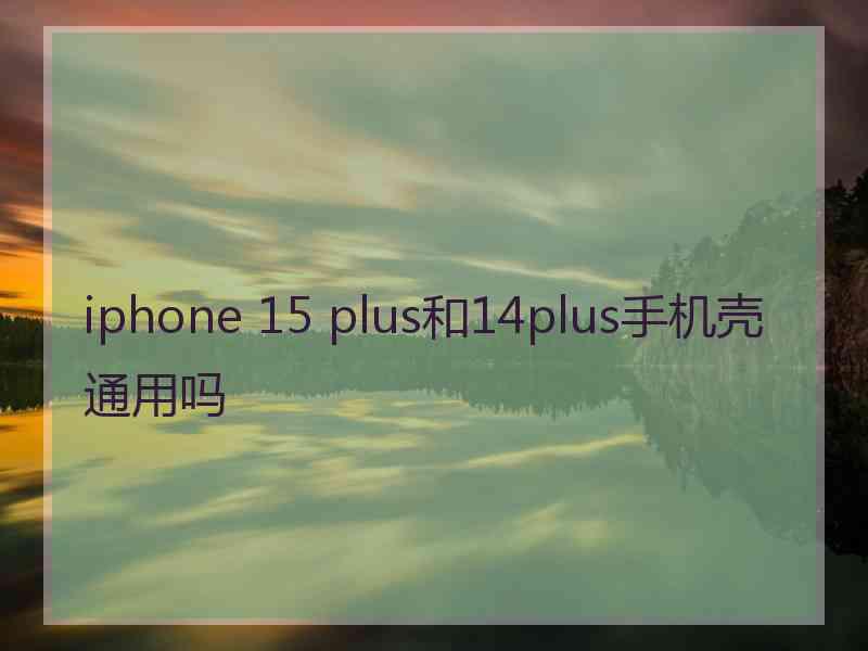 iphone 15 plus和14plus手机壳通用吗