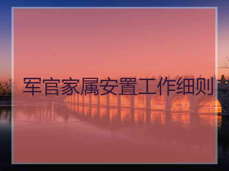 军官家属安置工作细则