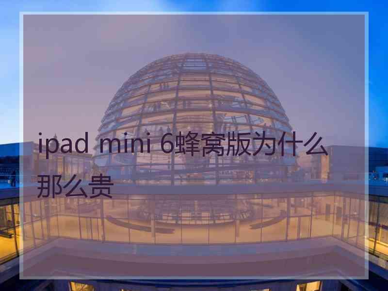 ipad mini 6蜂窝版为什么那么贵