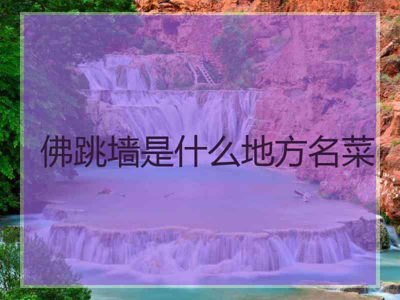 佛跳墙是什么地方名菜