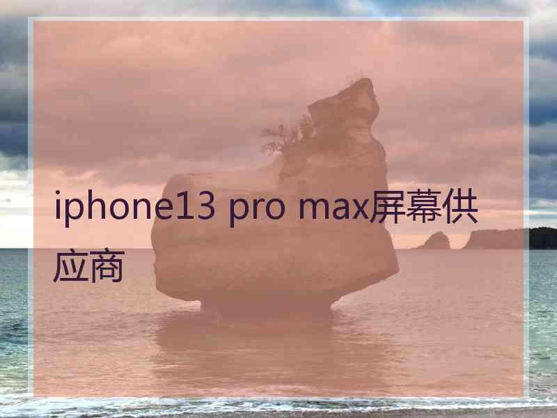 iphone13 pro max屏幕供应商