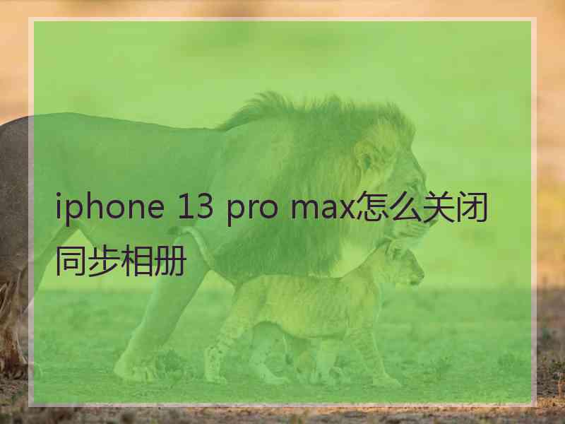 iphone 13 pro max怎么关闭同步相册