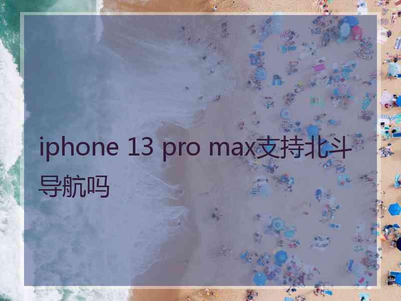 iphone 13 pro max支持北斗导航吗