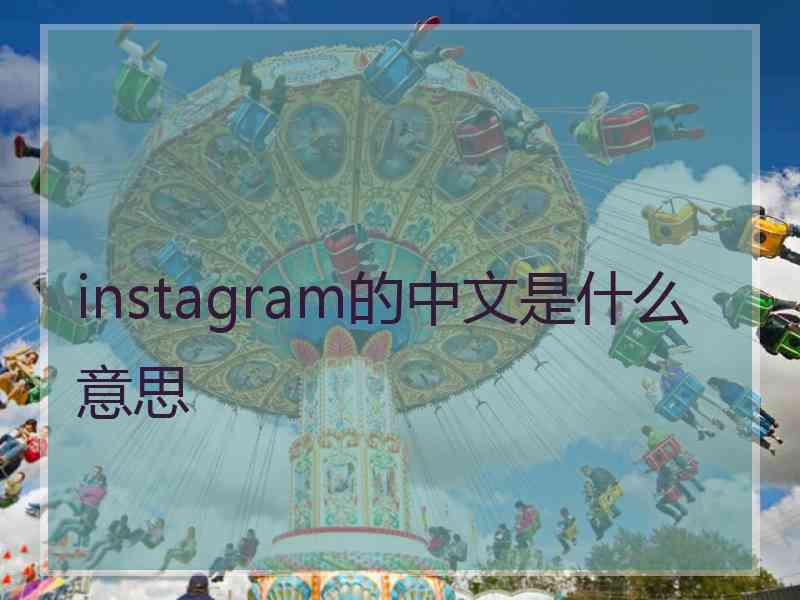 instagram的中文是什么意思