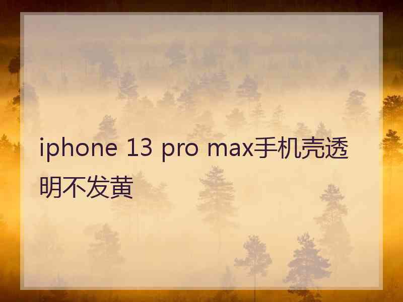 iphone 13 pro max手机壳透明不发黄