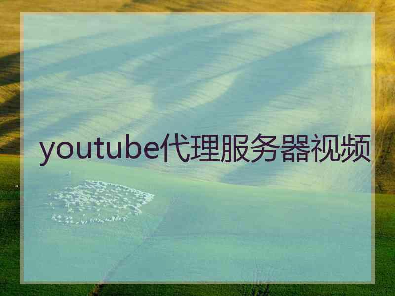 youtube代理服务器视频