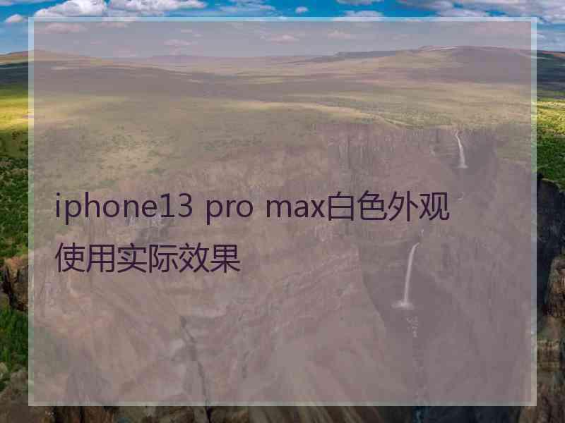 iphone13 pro max白色外观 使用实际效果