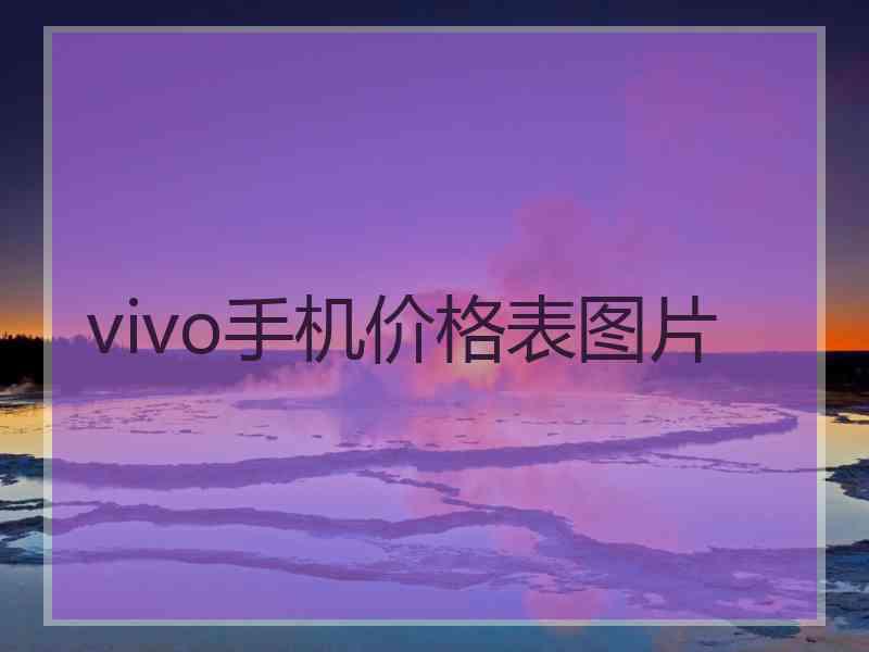 vivo手机价格表图片