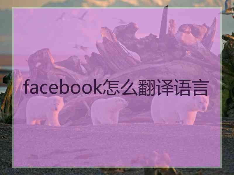 facebook怎么翻译语言