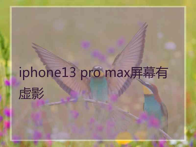 iphone13 pro max屏幕有虚影