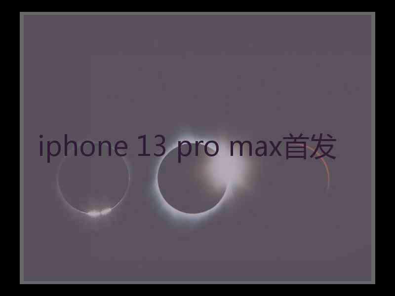 iphone 13 pro max首发