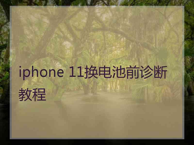 iphone 11换电池前诊断教程