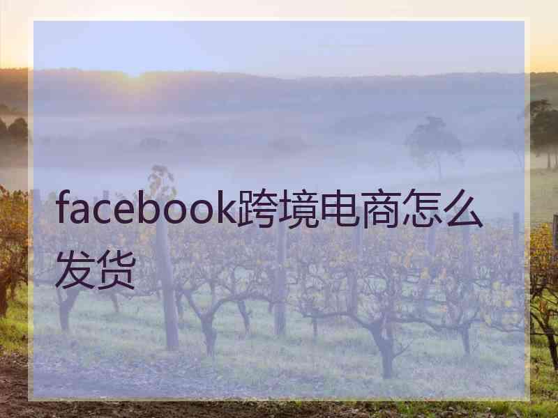 facebook跨境电商怎么发货